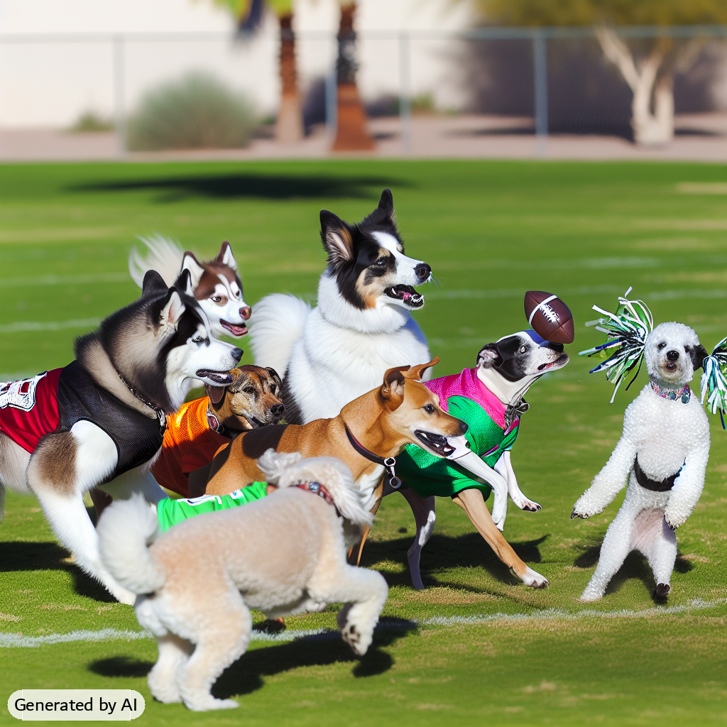 dogs playing football